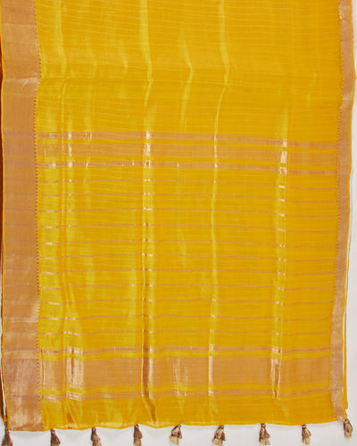 Vasanti Yellow Light Silk Sari