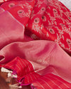 Burmese Ruby Red Silk Sari