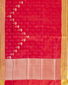 Italia Red & Pink Tanchoi Silk Saree