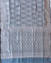 Jardine Smoky Blue Katan Silk Saree