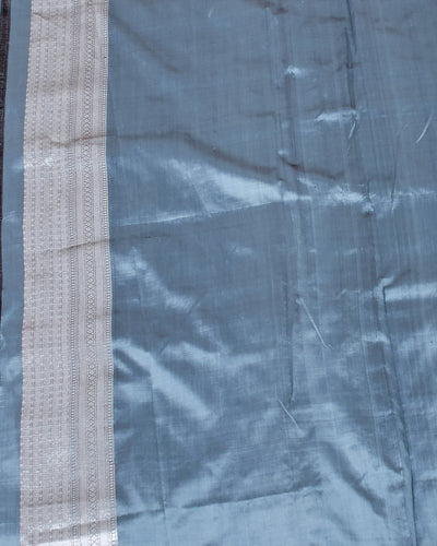 Jardine Smoky Blue Katan Silk Saree