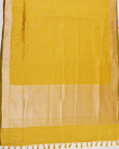 Swarna Yellow Tanchoi Silk Saree