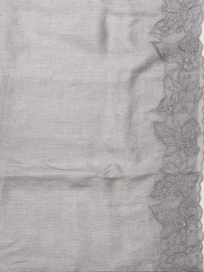 St Ives Silver Tissue Cutwork Saree