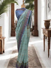 Falak Sky Blue Printed Cotton Saree