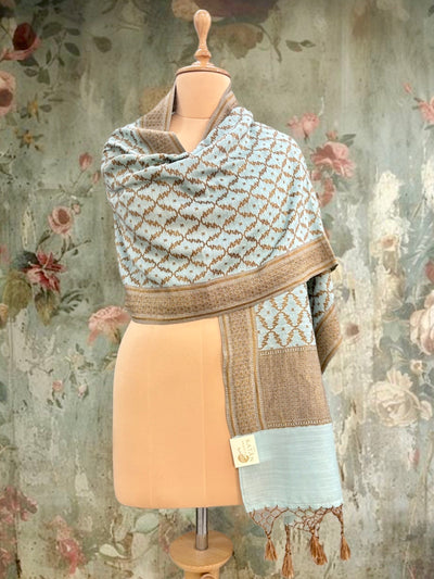 Devina Sky Blue matka Georgette Stole Dupatta