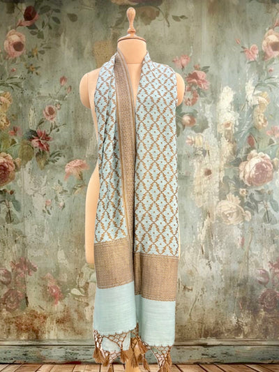 Devina Sky Blue matka Georgette Stole Dupatta