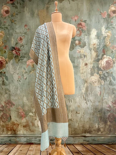 Devina Sky Blue matka Georgette Stole Dupatta