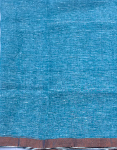 Maitri Sky Blue Linen Saree