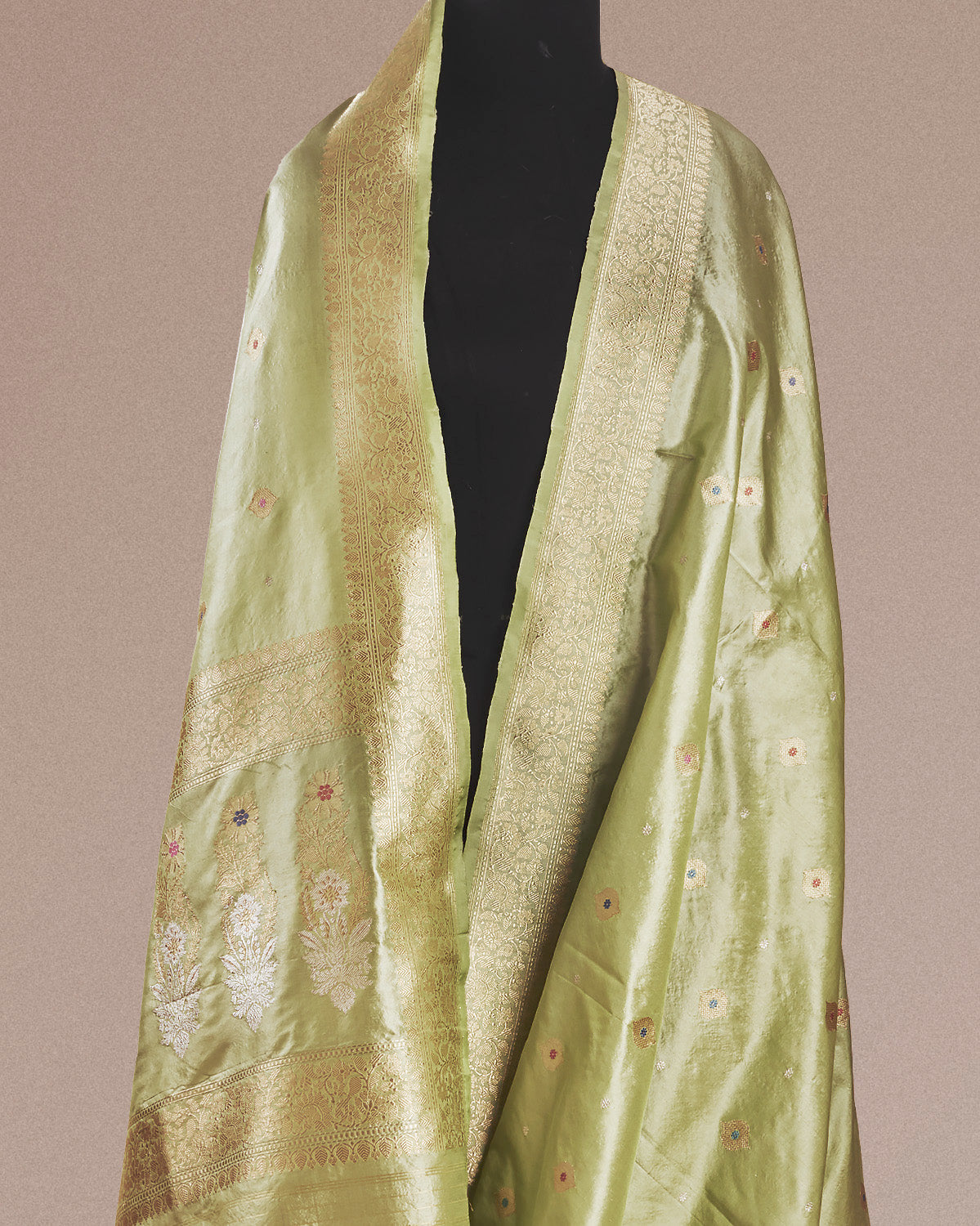 Aadrika Pista Green Soft Silk Saree