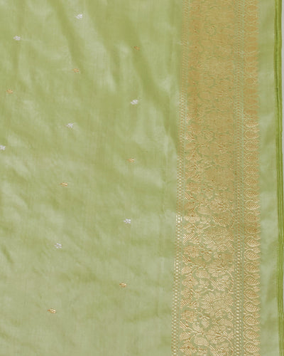 Aadrika Pista Green Soft Silk Saree