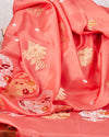 Falguni Coral Peach Boota Soft Silk Saree