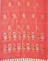 Falguni Coral Peach Boota Soft Silk Saree