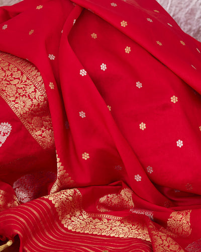 Padma priya Red Soft Silk Saree