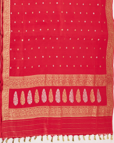 Padma priya Red Soft Silk Saree