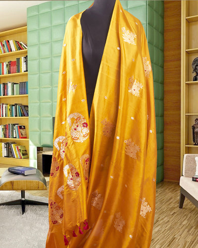 Gauri Yellow Boota Soft Silk Saree