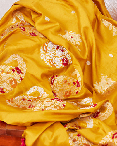 Gauri Yellow Boota Soft Silk Saree