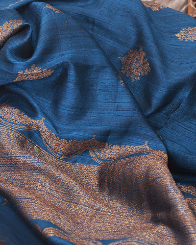 Kaveri Blue Raw Silk Saree