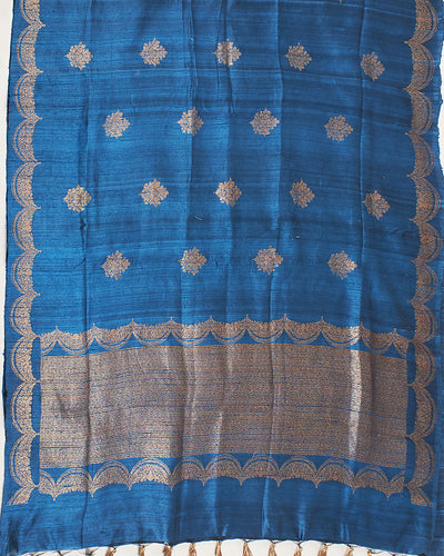 Kaveri Blue Raw Silk Saree