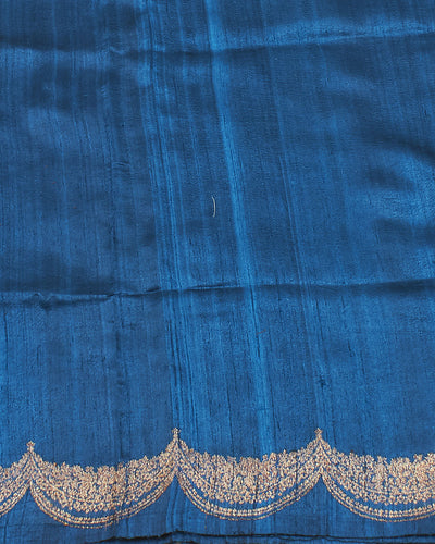 Kaveri Blue Raw Silk Saree