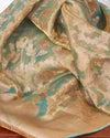 Sea Green Kora Tissue Georgette Sari