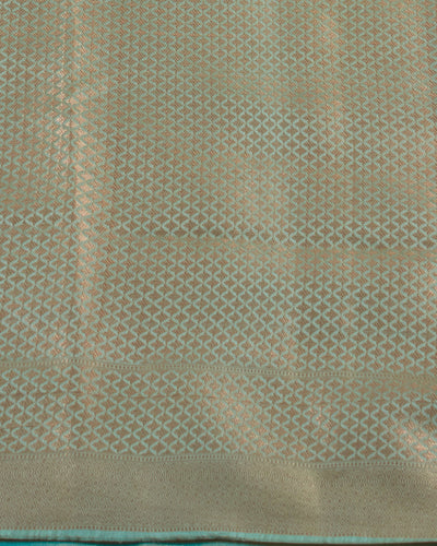 Sea Green Kora Tissue Georgette Sari