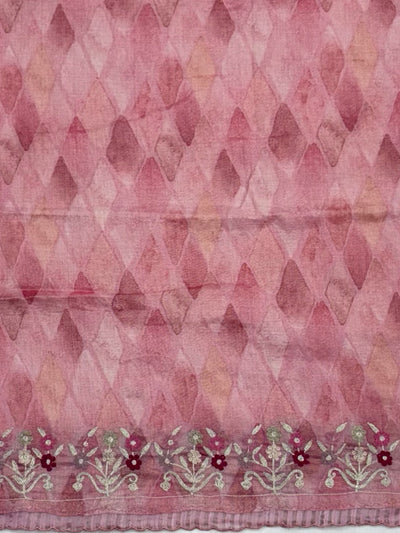 Nightingale Pink Embroidered Saree