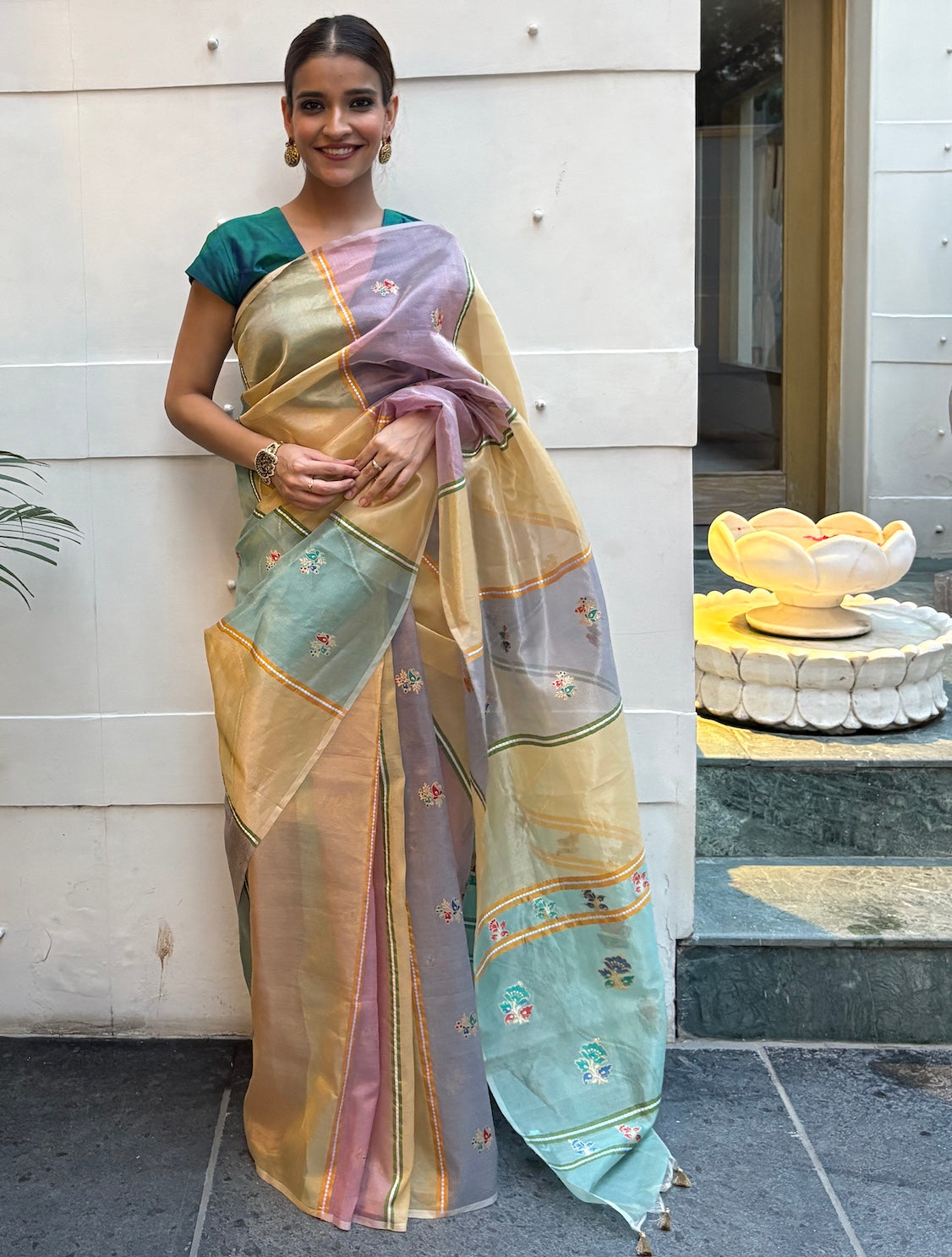 Serenity Multi Rangkaat Tissue Saree