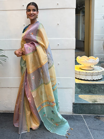 Serenity Multi Rangkaat Tissue Saree