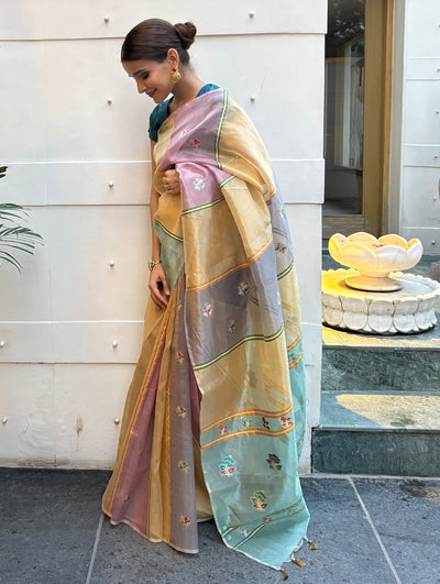 Serenity Multi Rangkaat Tissue Saree