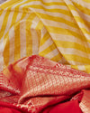 Daffodil Yellow Stripe Tissue Saree