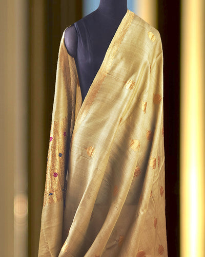 Mansarovar Pista Green Moonga Tussar Saree