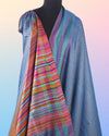 Waves of the Ocean Blue Gamchha Saree