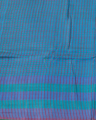 Waves of the Ocean Blue Gamchha Saree