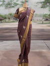 Nishat Bagh Brown Emroidered Tussar Saree