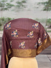 Nishat Bagh Brown Emroidered Tussar Saree