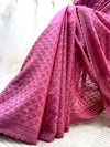 Rouge Pink Embroidered Tussar Saree