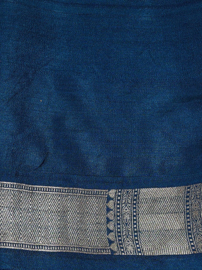 Nilotpala Blue Chevron Tussar Georgette Saree