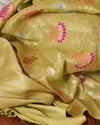 Shallow Lake Green Tussar Georgette Saree