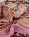 Namdroling Lavender Rangkaat Tussar Georgette Saree