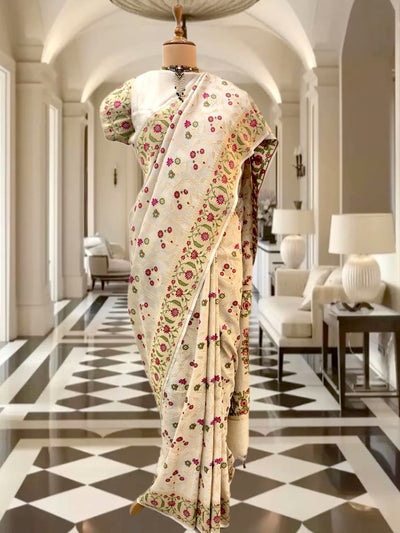 Kaiser Bagh Paithani Tussar Georgette Saree