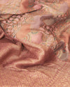 Rinpoche Pastel Peach Rangkaat Tussar Georgette Saree