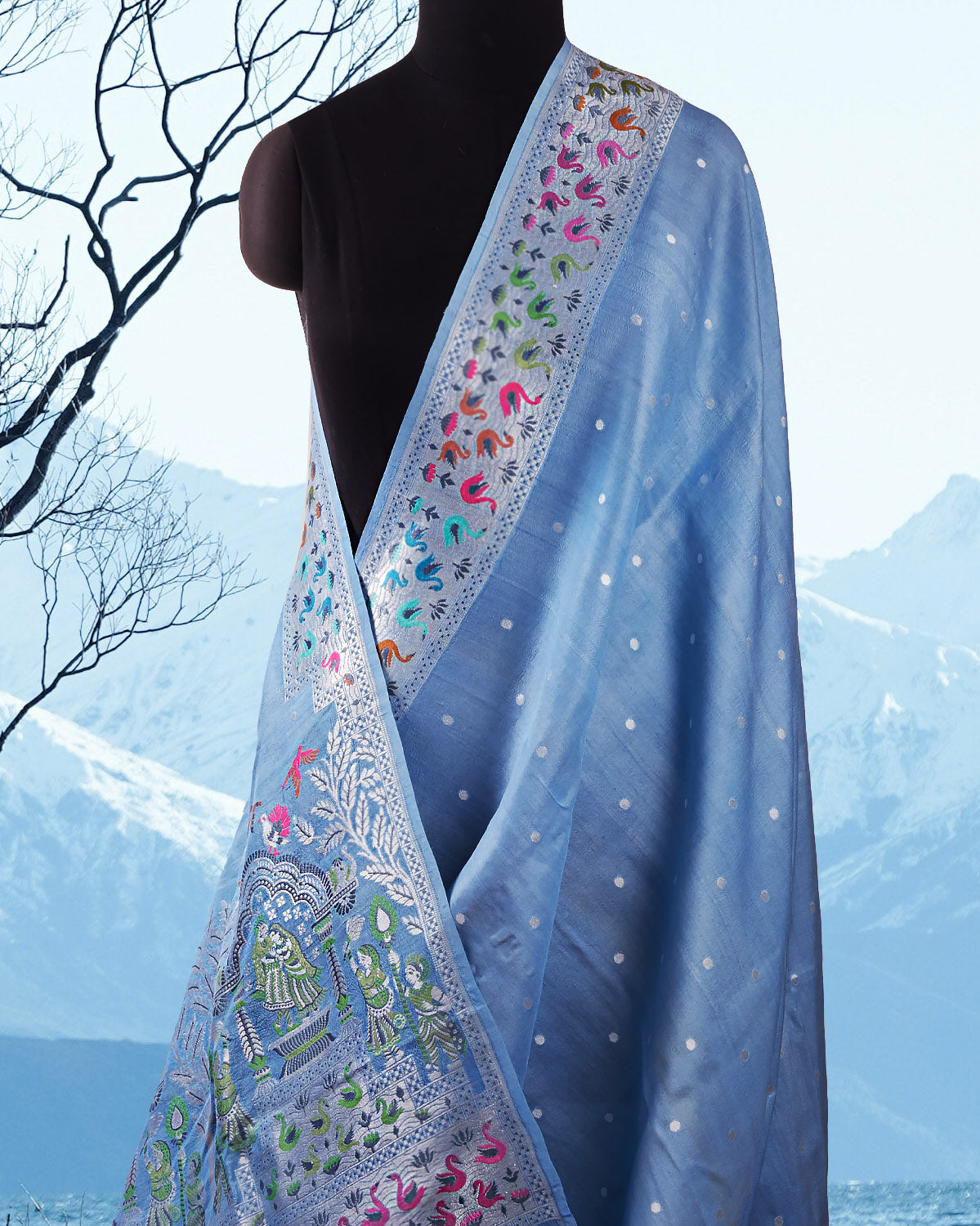 Varmala Pichvai Tussar Georgette Saree