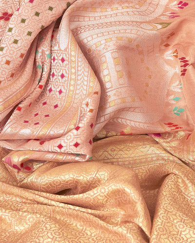 Mohini Kunj Peach Tussar Georgette Saree
