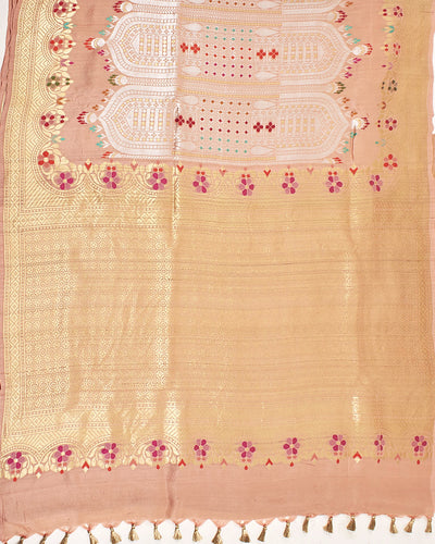 Mohini Kunj Peach Tussar Georgette Saree