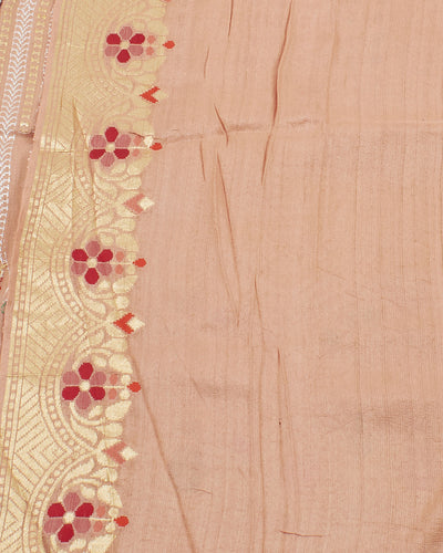 Mohini Kunj Peach Tussar Georgette Saree
