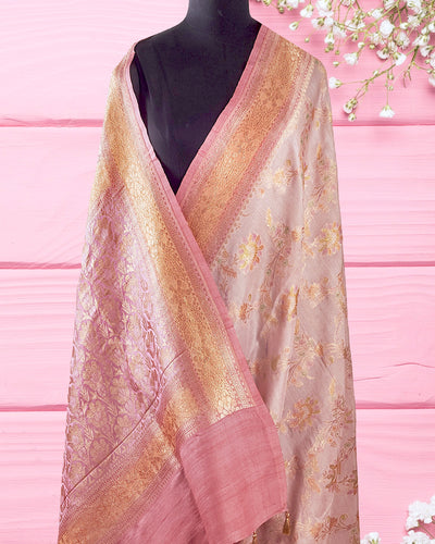 Florence Pink Rangkaat Tussar Georgette Sari
