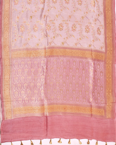 Florence Pink Rangkaat Tussar Georgette Sari