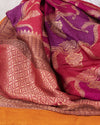 Namdroling Magenta Rangkaat Tussar Georgette Saree