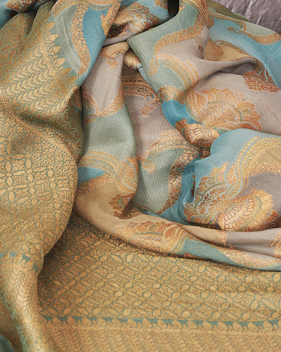 Nartakpriya Sea Green Rangkaat Tussar Georgette Saree