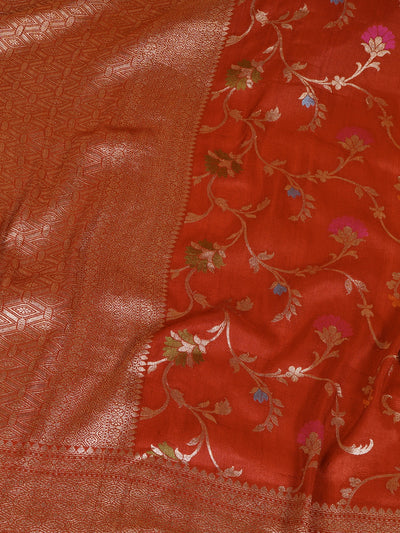 Chaitali Rust Tussar Georgette Saree